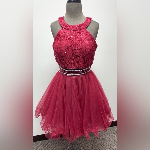 3X Cindy Collection USA Short Formal Dress Plus Size Chiffon Fit & Flare Prom - Picture 2 of 16